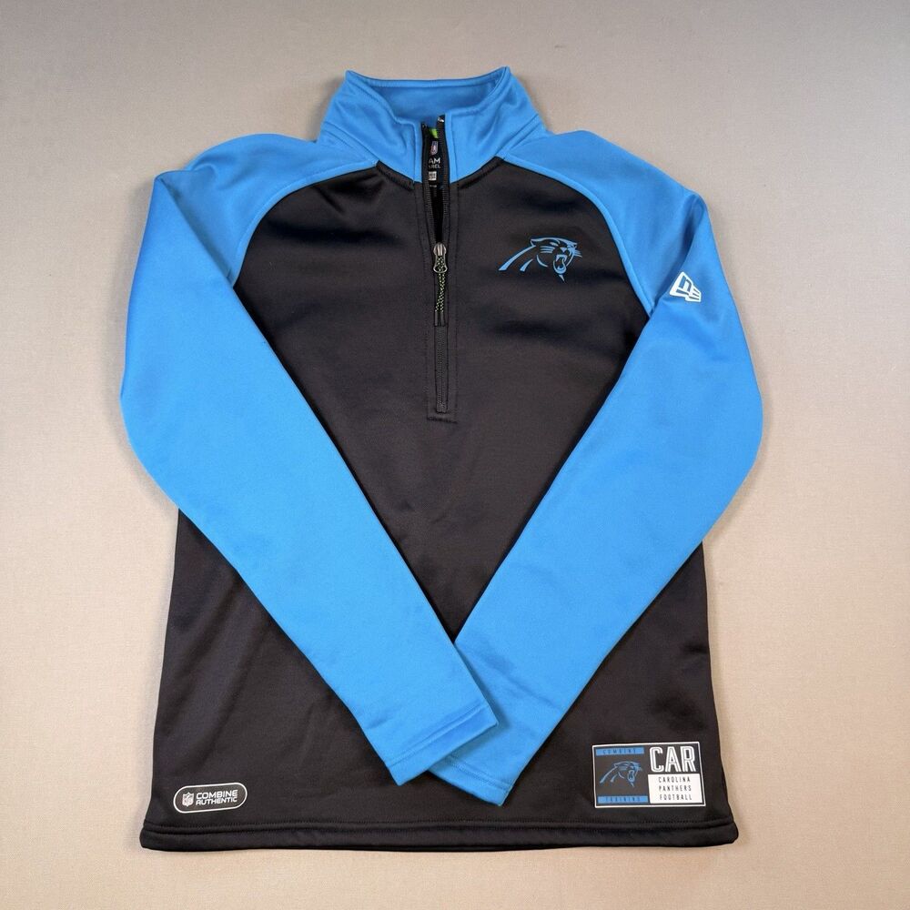 CAROLINA PANTHERS Men's New Era Quarter Zip Pullover Size Small EUC